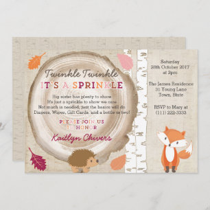 Invitación Twinkle Twinkle Woodland Baby Sprinkle para el Chi