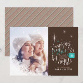 Invitación Twinkling Luces calientes Noches de cacao Una foto