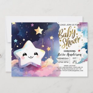 Invitación Twinkling Stardust Soiree Baby Shower