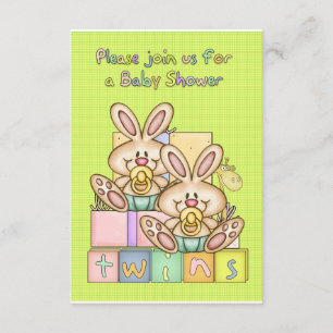 Invitación Twins Baby Shower - Baby Shower Card For Twins