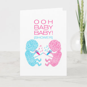 Invitación Twins Baby Shower Invitation Boy and Girl