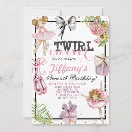 Invitación Twirl Sobre El Cumpleaños De Ballerina