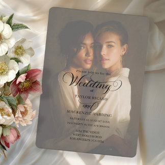 Invitación Two Brides Wedding Photo Template