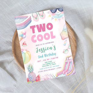 Invitación Two Cool - Fiesta de cumpleaños de verano de Summe