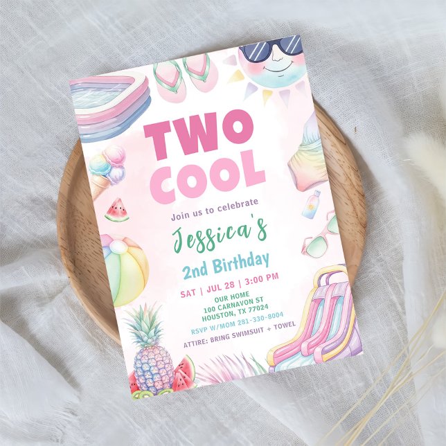 Invitación Two Cool - Fiesta de cumpleaños de verano de Summe (Subido por el creador)