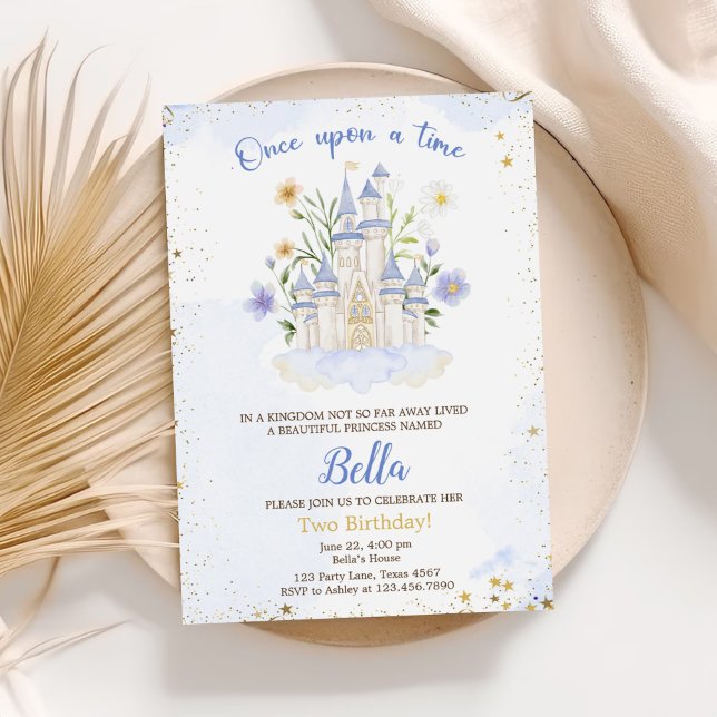 Invitación Two Ever A Princess  Castle 2nd Birthday Party (Subido por el creador)