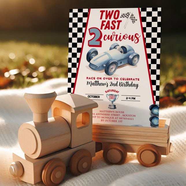 Invitación Two Fast 2nd birthday Boy Racer Invitation (Subido por el creador)