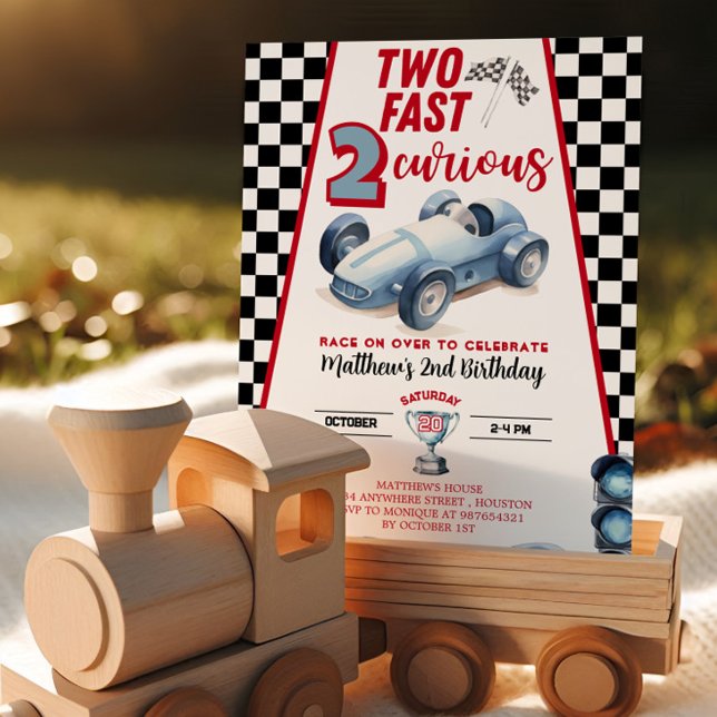Invitación Two Fast 2nd birthday Boy Racer Invitation (Subido por el creador)