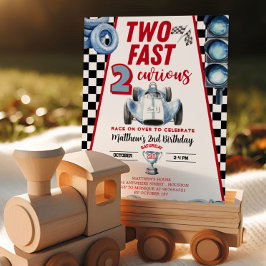Invitación Two Fast 2nd birthday Boy Racing Car Invitation