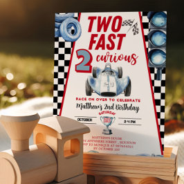 Invitación Two Fast 2nd birthday Boy Racing Car Invitation