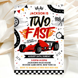 Invitación Two Fast Birthday Invitation, Race Car Invitation