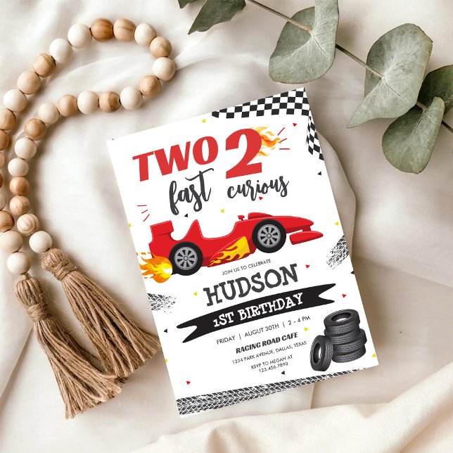 Invitación Two Fast Race Car Boy 2nd Birthday Invitation (Subido por el creador)
