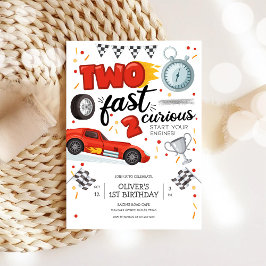 Invitación Two Fast Race Car Boy 2nd Birthday Invitation