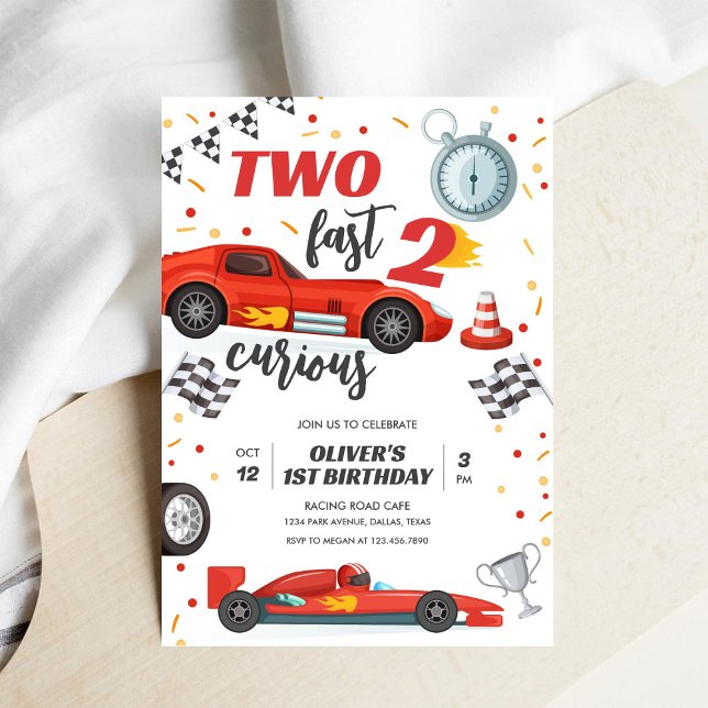 Invitación Two Fast Race Car Boy 2nd Birthday Invitation (Subido por el creador)