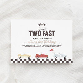 Invitación Two Fast Race Car Boy 2nd Birthday Party Invitatio