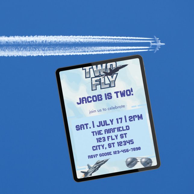 Invitación TWO Fly, Jet 2nd Birthday (Subido por el creador)