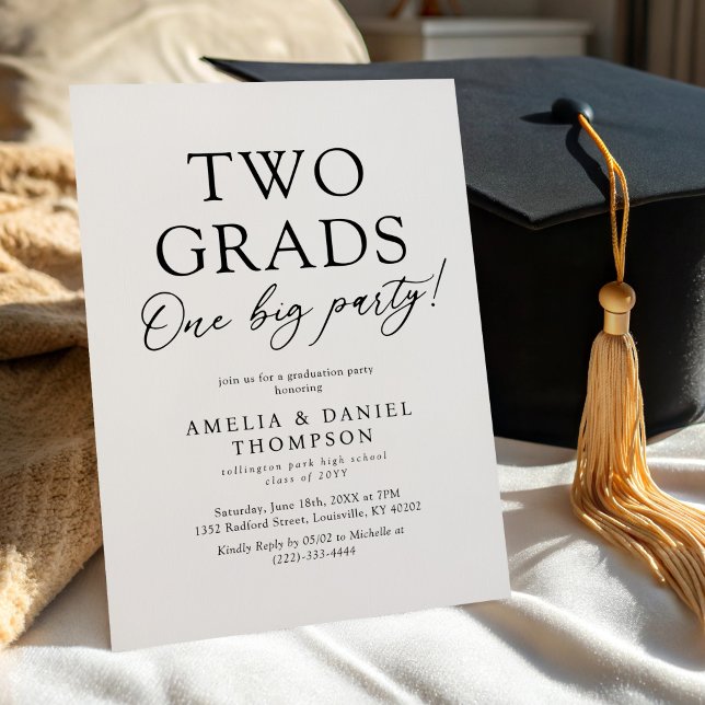 Invitación Two Grads One Big Party Graduation (Subido por el creador)