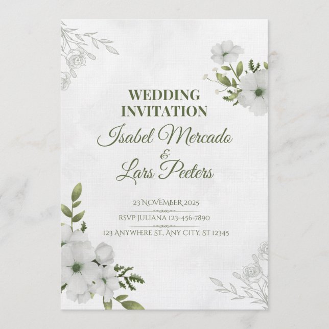 Invitación Two Hearts, One Journey Wedding Invitation  (Anverso)