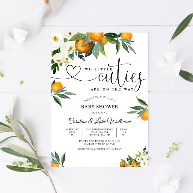 Invitación Two Little Cuties Baby Shower Invitation (Subido por el creador)