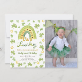 Invitación Two Lucky St Patrick's 2nd Birthday Invitation