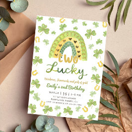 Invitación Two Lucky St Patrick's 2nd Birthday Invitation