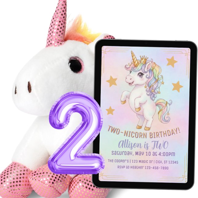 Invitación TWO-nicorn, 2nd Birthday (Subido por el creador)