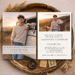 Invitación Two Photo Graduation Party<br><div class="desc">Stylish graduation party invitation featuring two photo spaces to showcase your favorite graduate memories. Designed with a modern layout perfect for celebrating this special milestone with family and friends. Ideal for high school or college graduation celebrations. Editable text and photos. Print ready layout.</div>