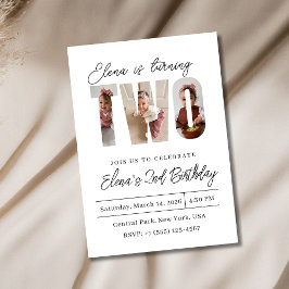 Invitación Two Photo Second Birthday Invitation