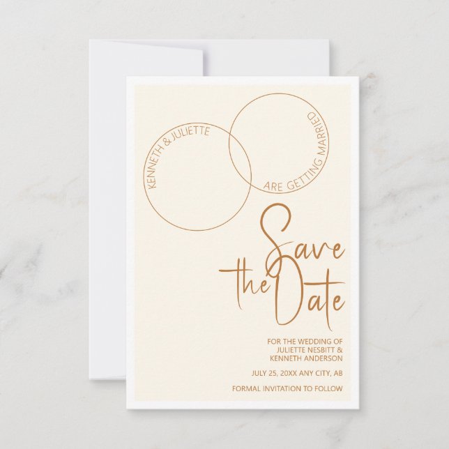 Invitación Two Rings Save The Wedding Date Invitation (Anverso)