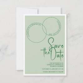 Invitación Two Rings Save The Wedding Date Invitation