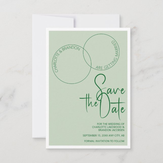 Invitación Two Rings Save The Wedding Date Invitation (Anverso)