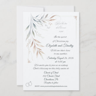 Invitación Two Shall Become One Christian Wedding Invitation