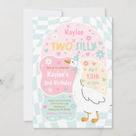 Invitación Two Silly Goose 2nd Birthday Party Spring Birthday