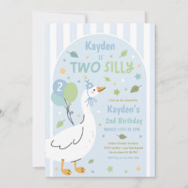 Invitación Two Silly Goose 2nd Birthday Party Spring Birthday