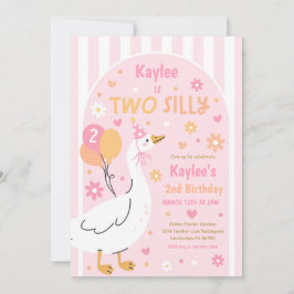 Invitación Two Silly Goose 2nd Birthday Party Spring Birthday