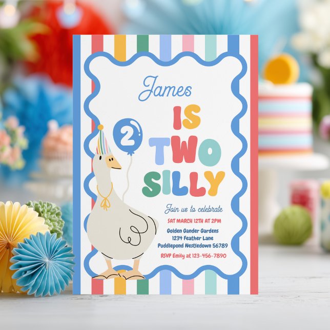 Invitación Two Silly Goose 2nd Birthday Party Spring Birthday (Subido por el creador)