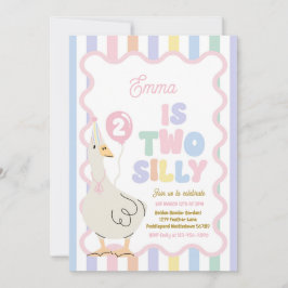 Invitación Two Silly Goose 2nd Birthday Party Spring Birthday
