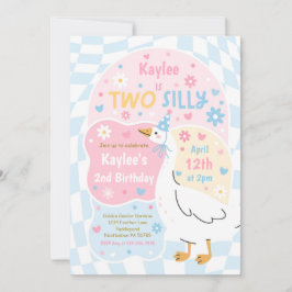Invitación Two Silly Goose 2nd Birthday Party Spring Birthday