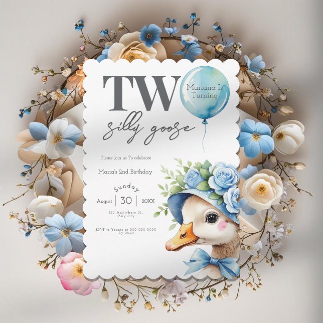 Invitación Two Silly Goose Boy 2nd Birthday  Invitation (Subido por el creador)