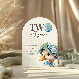 Invitación Two Silly Goose Boy 2nd Birthday  Invitation