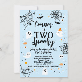 Invitación Two Spooky Blue Halloween 