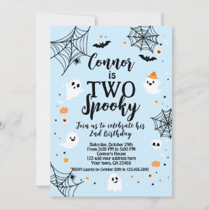 Invitación Two Spooky Blue Halloween