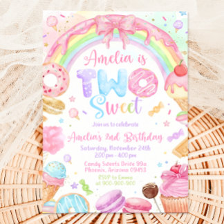 Invitación Two Sweet Birthday Invitation, 2nd Birthday Invite