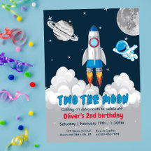 Two The Moon Boy Cohete Espacial Cumpleaños 2º