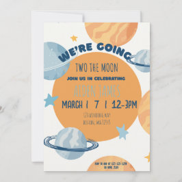Invitación Two The Moon Second Birthday Invitation