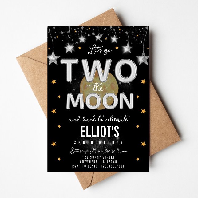 Invitación Two the Moon Second Birthday Invitation (Subido por el creador)
