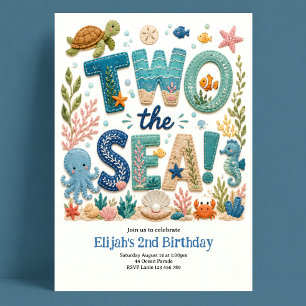 Invitación Two The Sea Cumpleaños 2do Niño