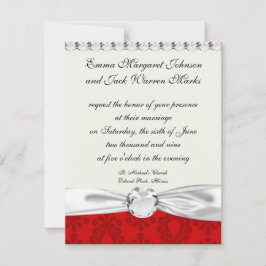Invitación two tone red damask
