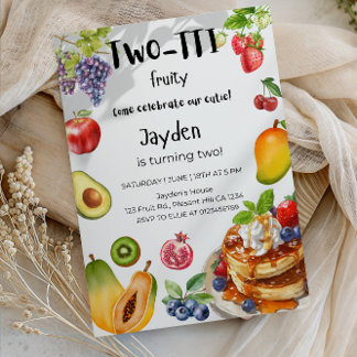 Invitación Two -TTI Frutti Boy 2nd Birthday Party