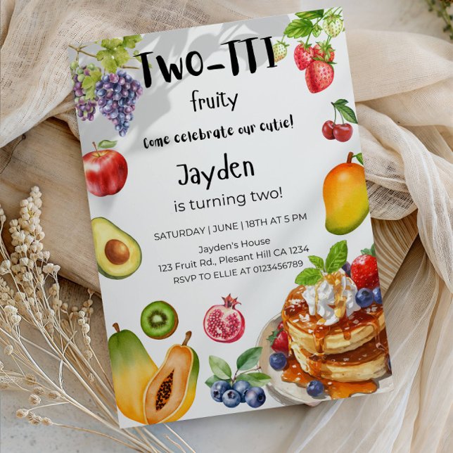 Invitación Two -TTI Frutti Boy 2nd Birthday Party (Subido por el creador)